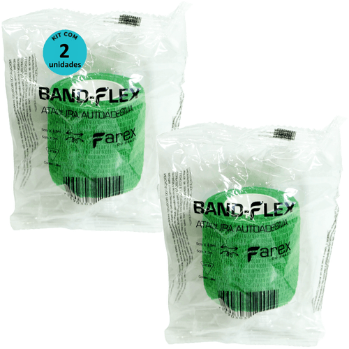 Atadura 5cm Verde Band-Flex Autoadesiva Para Animais Farex Kit com 2